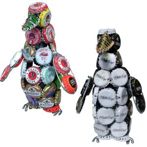 Wildly Creative: Upcycled Metal  And Bottle Caps Wildlife Figurines