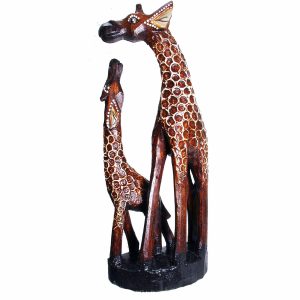 Giraffe Kissing Couple and Mother Baby Sculptures Statues in A Varity of Finishes and Textures for Any African Safari and Modern Contemporary Décor.