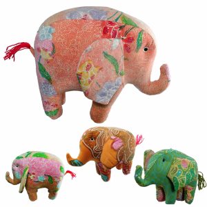 Batik Sarong Fabric Hanging Animal Figurine Ornament Decor Each Hand Made Using Recycled Batik Fabric, Makes for Great Christmas Tree Holiday Arrangement