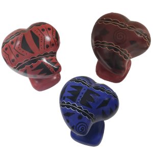 Table Top Hearts Tribal Designs 3 Inches (Set of 3)