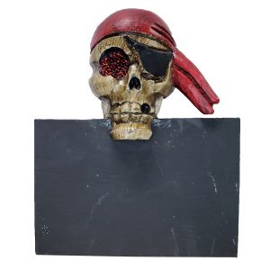 Skull Head and Bones Wall décor and Pirate Notice Board Halloween Hand Carved Ready to Hang.